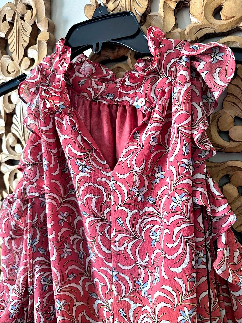 Max Studio Cold Shoulder Ruffle Sleeve Top - Picture 6 of 7
